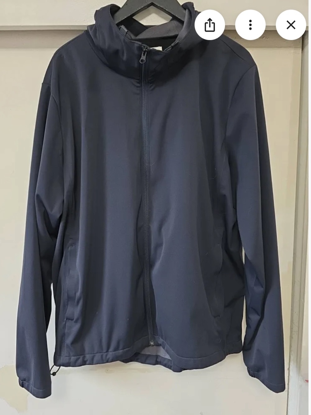 Ministry of Supply Black Hooded Lightweight Wind/Rain jacket